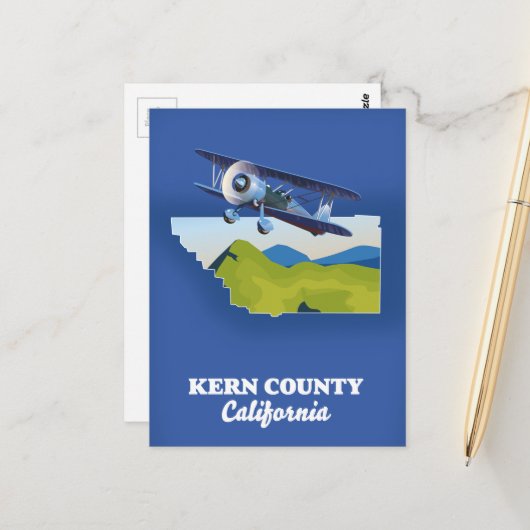 Kern County California Briefkaart (Voorkant / Achterkant in situ)