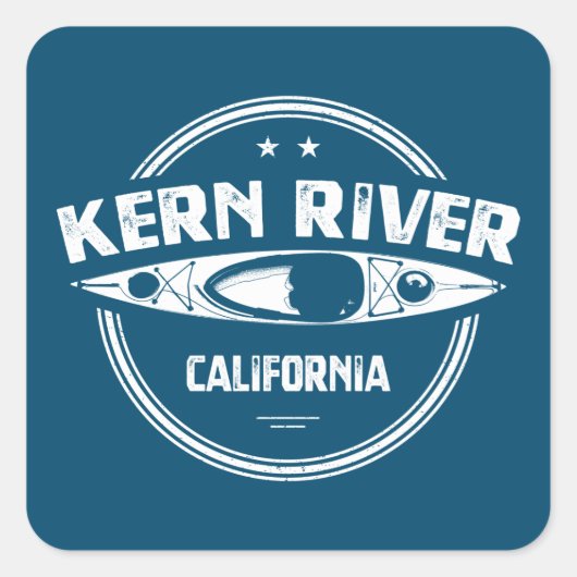 Kern River California Kayaking Vierkante Sticker (Voorkant)