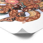 Kern van de Mystical Butterfly Snakes Art Poster (Hoek)