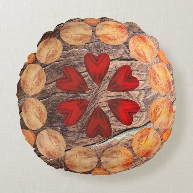 Kernen en cirkels van kaleidoscoop rond kussen (Voorkant)