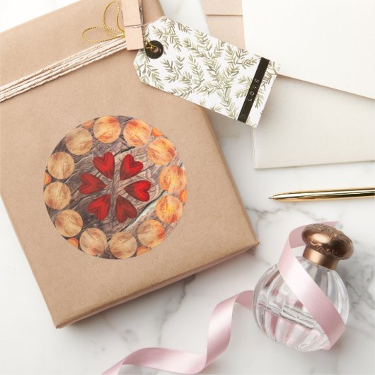 Kernen en cirkels van kaleidoscoop ronde sticker (Geschenken)