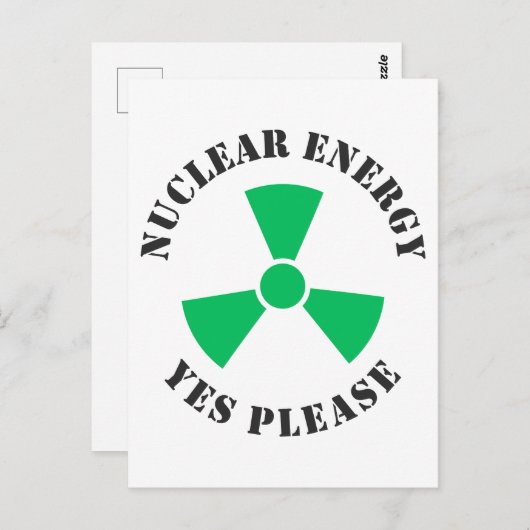 Kernenergie, alstublieft, kernenergie briefkaart (Voorkant / Achterkant)
