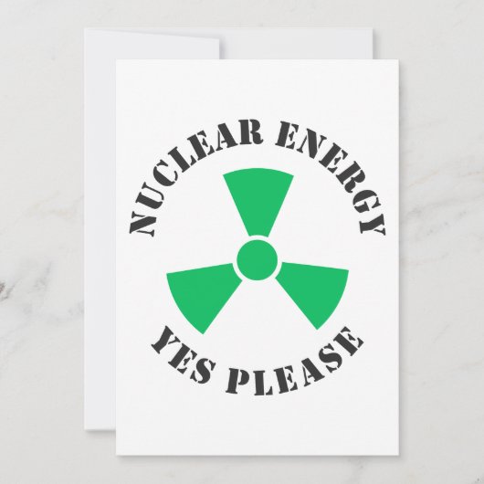 Kernenergie, alstublieft, kernenergie Invitati Kaart (Voorkant)
