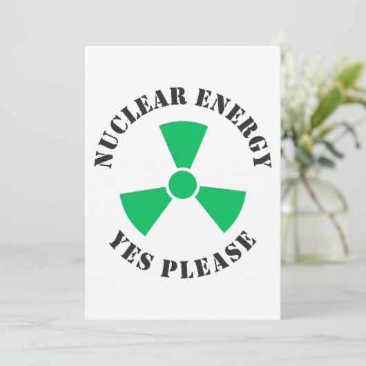 Kernenergie, alstublieft, kernenergie Invitati Kaart (Staand voorkant)