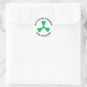 Kernenergie, alstublieft, kernenergie ronde sticker (Tas)