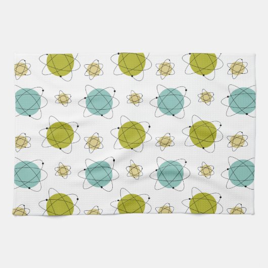 Kernenergie Zonnestelsel Midden-eeuwse moderne rui Theedoek (Horizontaal)