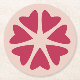 Kernhart - magenta red - afbeelding. ronde kartonnen onderzetter