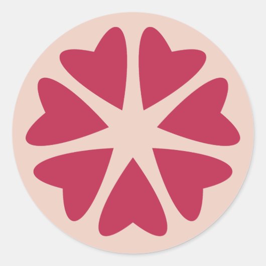 Kernhart - magenta red - afbeelding. ronde sticker (Voorkant)