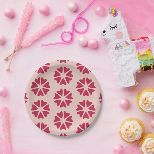 Kernhart - magenta rood - naadloos patroon. papieren bordje (Feest)