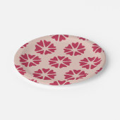 Kernhart - magenta rood - naadloos patroon. papieren bordje (Gekanteld)