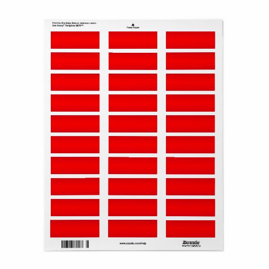 Kernrode gradiënt - Poppy Reds Sjabloon leeg Etiket (Full Sheet)