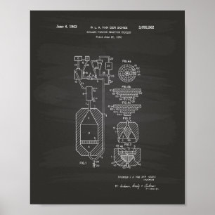 Kernsplijting 1956 Patent Art Chalkboard Poster