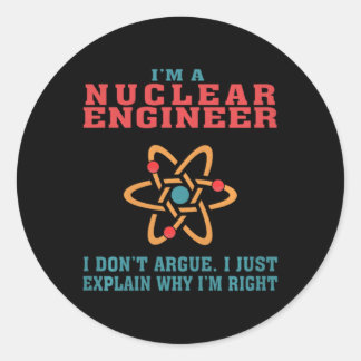 Kerntechnicus Funny Citaat Cadeau Voor Afstuderen Ronde Sticker