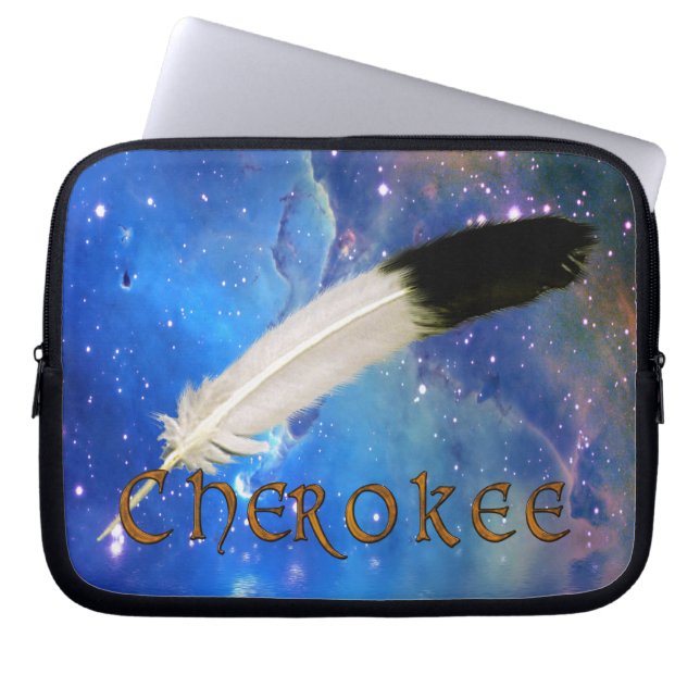 KEROKEE Nation & Feather Space laptophoes Laptop Sleeve (Voorkant)