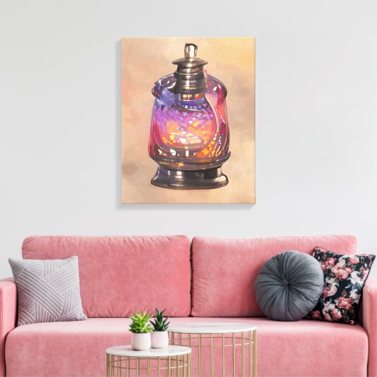 Kerosinelamp Canvas Afdruk (Insitu (Woonkamer))