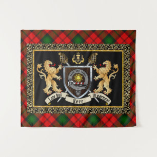 Kerr Clan Badge & Motto w/Lions Wandkleed