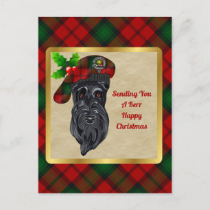 Kerr Clan Badge & Tartan Christmas Briefkaart