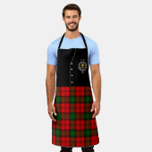 Kerr Clan Badge & Tartan Kilt Schort (Gedragen)