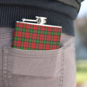Kerr Clan Tartan Schotse Ruitpatroon Rood Heupfles