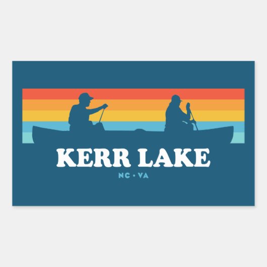 Kerr Lake Virginia North Carolina Canoe Rechthoekige Sticker (Voorkant)