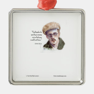 Kerr/London James Joyce & "God Spoke" Citaat Metalen Ornament