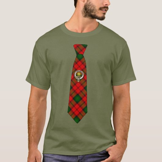 Kerr Scottish Badge & Tartan Necktie T-shirt (Voorkant)