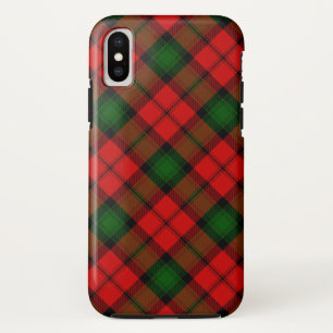 Kerr tartan rode groene vlegel iPhone x hoesje