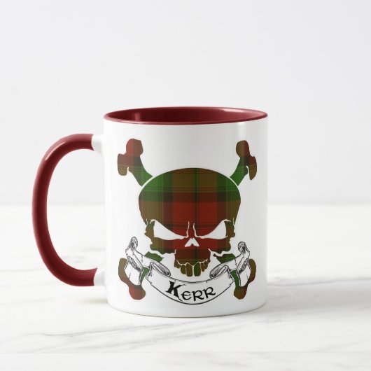Kerr Tartan Skull Mok (Links)