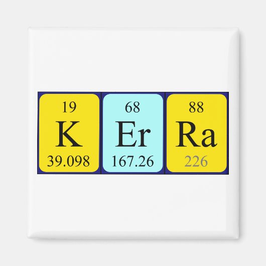 Kerra periodiek table name magnet magneet (Voorkant)