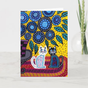 Kerri Ambrosino Art Kaart Cats Flowers Friends