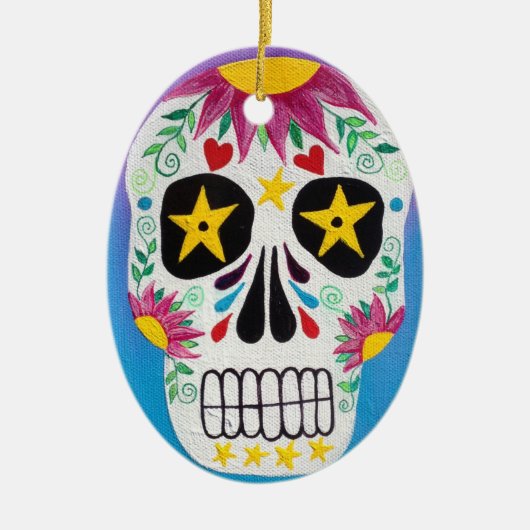 Kerri Ambrosino Art Ornament Sugar Skull (Voorkant)