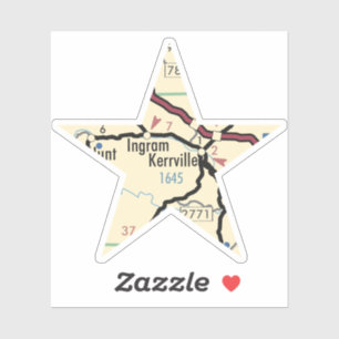 Kerrville Texas Map Sticker
