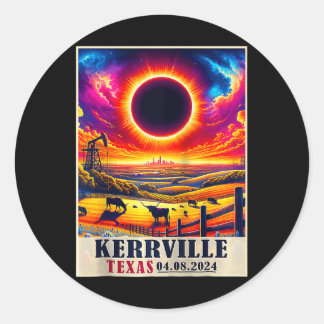 Kerrville Texas Totale Zonsverduistering 2024 Tota Ronde Sticker