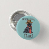 Kerry Blue Dad Ronde Button 3,2 Cm (Voorkant /achterkant)