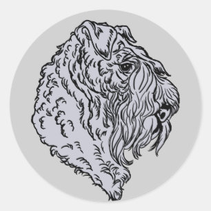 Kerry Blue Terrier Bust Ronde Sticker