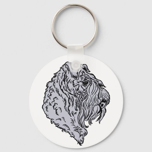 Kerry Blue Terrier Bust Sleutelhanger (Voorkant)