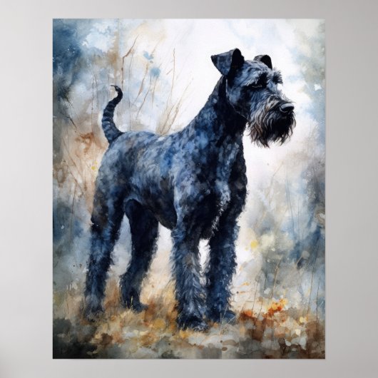 Kerry Blue Terrier Dog Art Imprimer Poster (Devant)