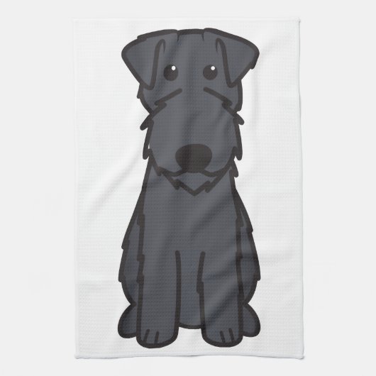 Kerry Blue Terrier Dog Cartoon Theedoek (Verticaal)