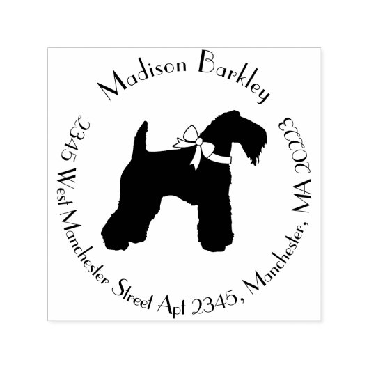 Kerry Blue Terrier Dog Puppy Zelfinktende Stempel (Design)