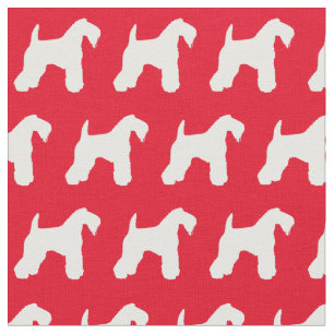 Kerry Blue Terrier Dog Silhouette Huisdier rood Stof