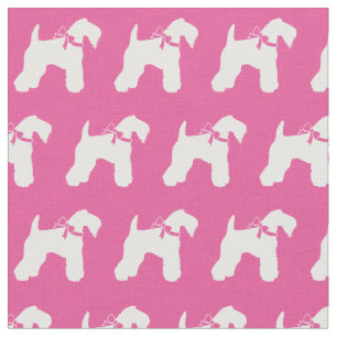 Kerry Blue Terrier Dog Silhouette Pet Roze Stof