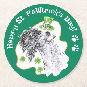 Kerry Blue Terrier Irish Dog Funny St Patricks Day Ronde Kartonnen Onderzetter