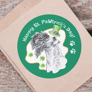 Kerry Blue Terrier Irish Dog Funny St Patricks Day Ronde Sticker