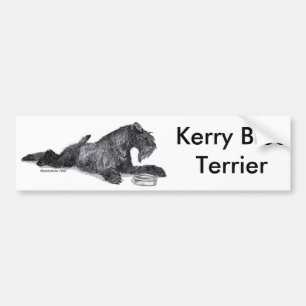 Kerry Blue Terrier met Bowl Bumpersticker