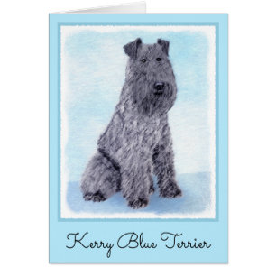 Kerry Blue Terrier Painting Cute Original Dog Art