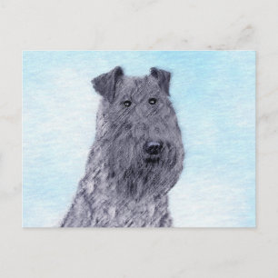 Kerry Blue Terrier Painting Cute Original Dog Art Briefkaart