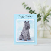 Kerry Blue Terrier Painting Cute Original Dog Art Briefkaart (Staand voorkant)