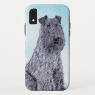 Kerry Blue Terrier Painting Cute Original Dog Art iPhone XR Hoesje