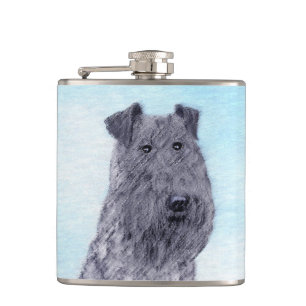 Kerry Blue Terrier Painting Cute Original Dog Art Heupfles
