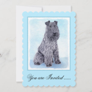 Kerry Blue Terrier Painting Cute Original Dog Art Kaart